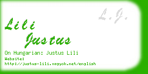 lili justus business card